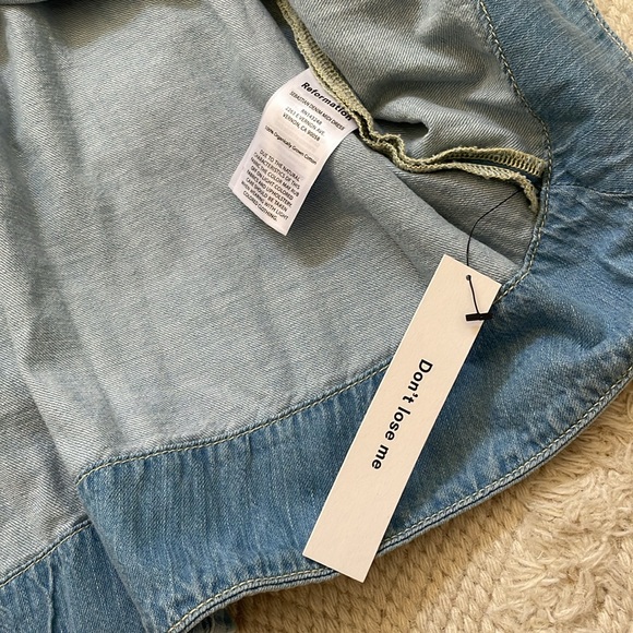 New Reformation Sebastian Denim Midi Dress - Picture 7 of 8